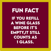 Refill Wine Glass Coaster